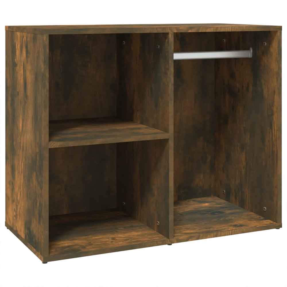 Deion Wooden Clothes Storage With Self In Smoked Oak