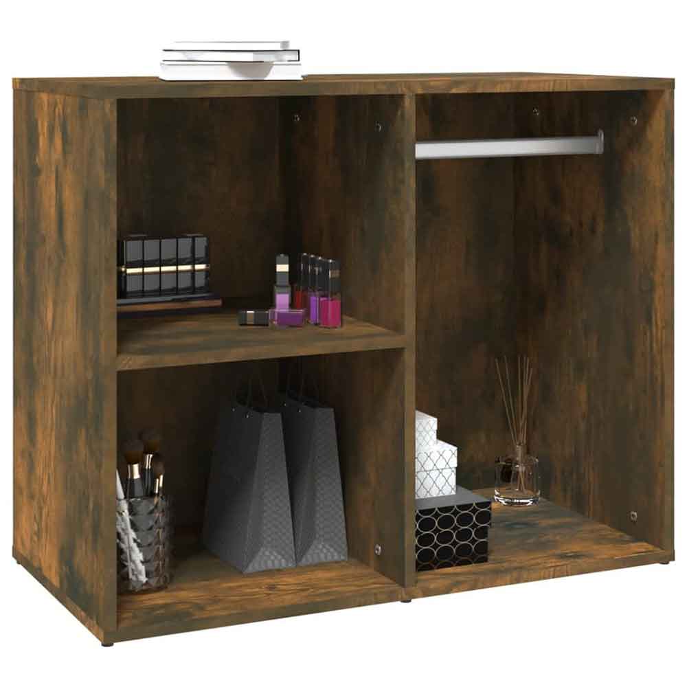 Deion Wooden Clothes Storage With Self In Smoked Oak