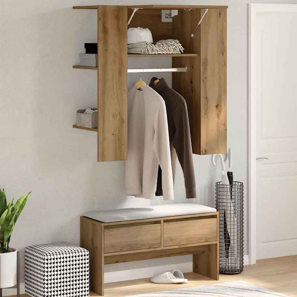 Deion Wooden Hallway Storage Cabinet In Artisan Oak