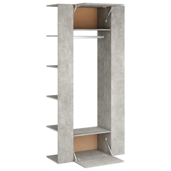 Deion Wooden Hallway Storage Cabinet In Concrete Effect_6