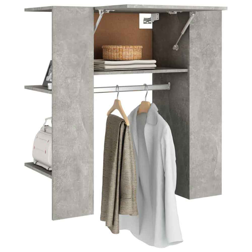 Deion Wooden Hallway Storage Cabinet In Concrete Grey