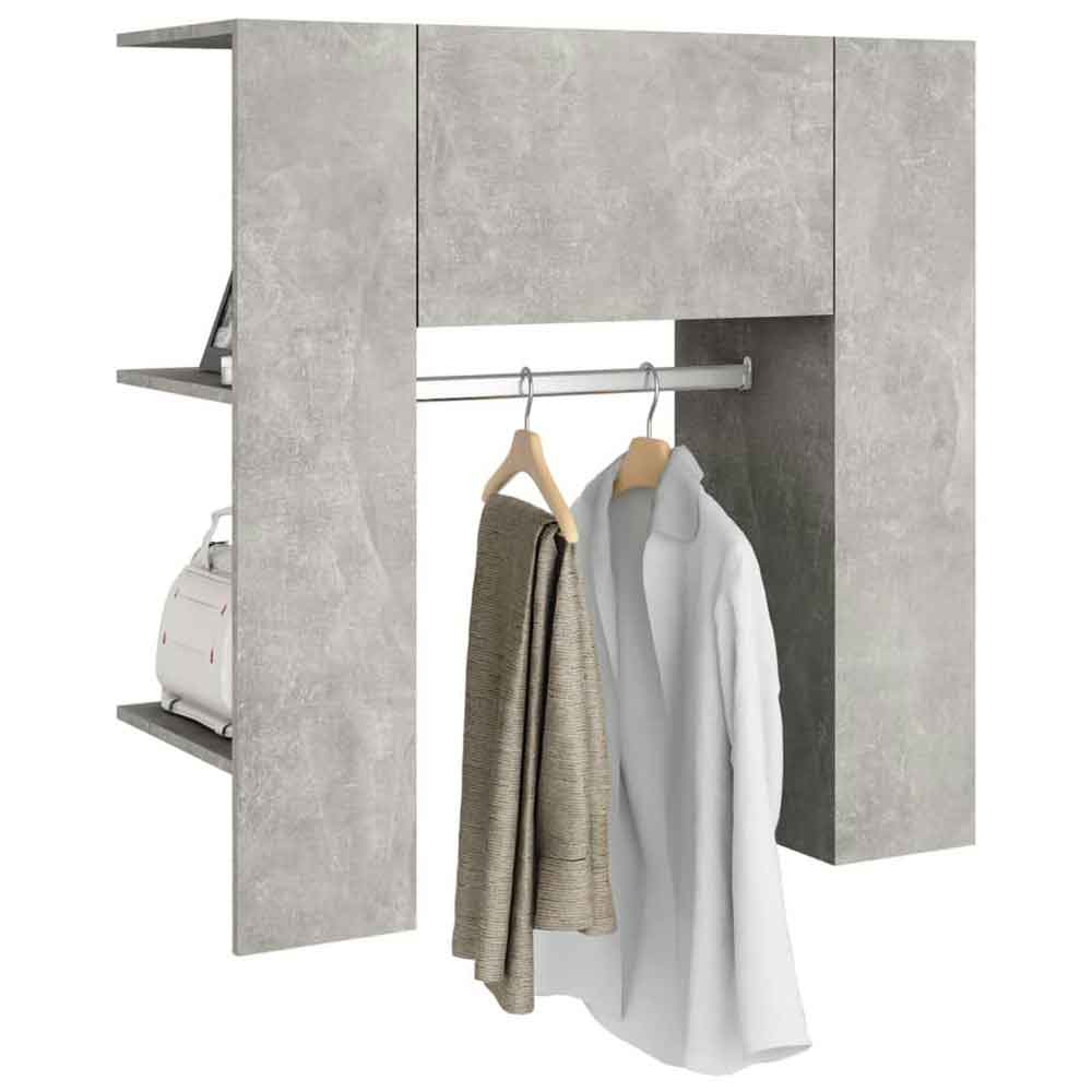 Deion Wooden Hallway Storage Cabinet In Concrete Grey