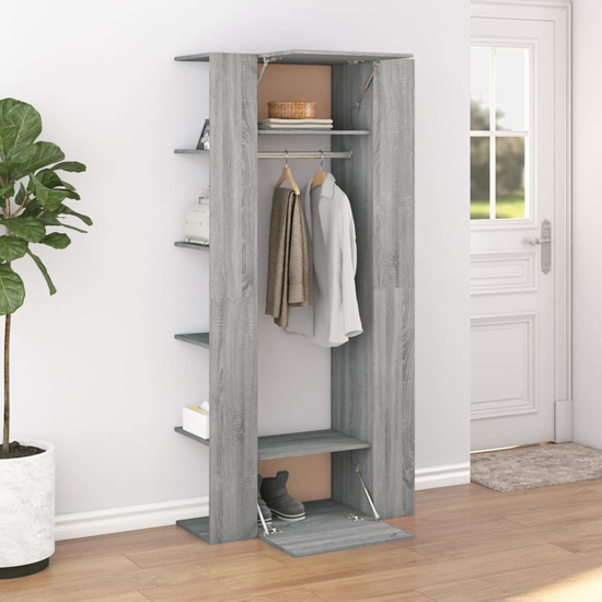 Product photograph of Deion Wooden Hallway Storage Cabinet In Grey Sonoma Oak from Furniture in Fashion