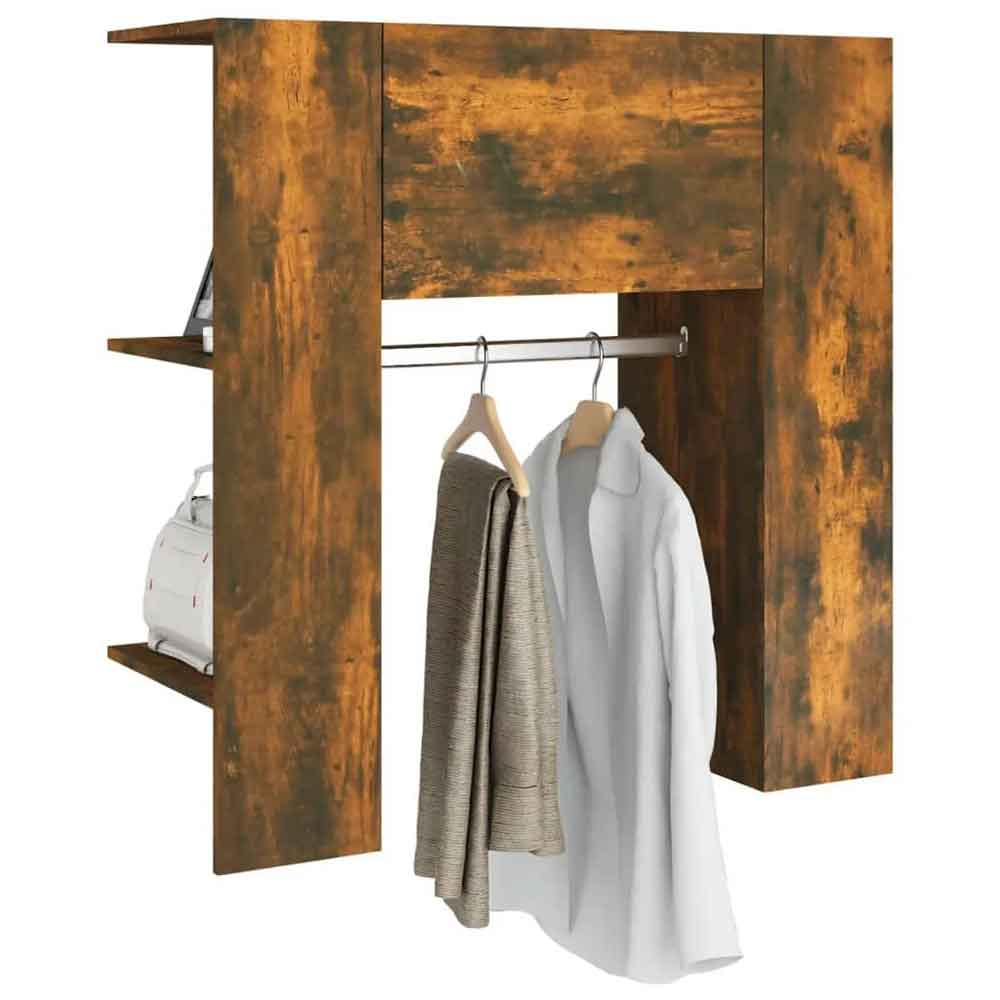 Deion Wooden Hallway 2 Piece Storage Cabinet In Smoked Oak