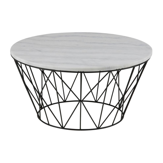 Product photograph of Dekalb Round Marble Coffee Table In Guangxi White from Furniture in Fashion