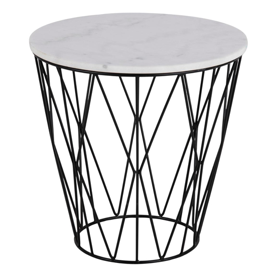 Dekalb Round Marble Side Table In Guangxi White_2