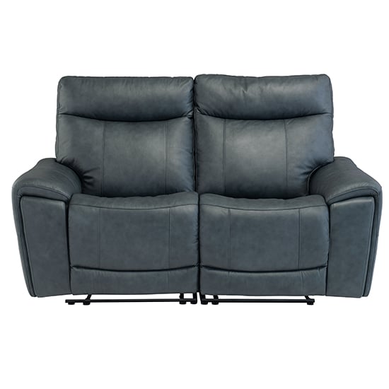 Deland Faux Leather Electric Recliner 2 Seater Sofa In Blue