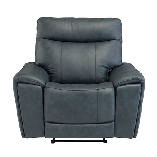 Deland Faux Leather Electric Recliner Armchair In Blue