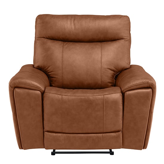 Deland Faux Leather Electric Recliner Armchair In Tan