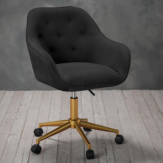 Dulwich Velvet Home And Office Chair In Black