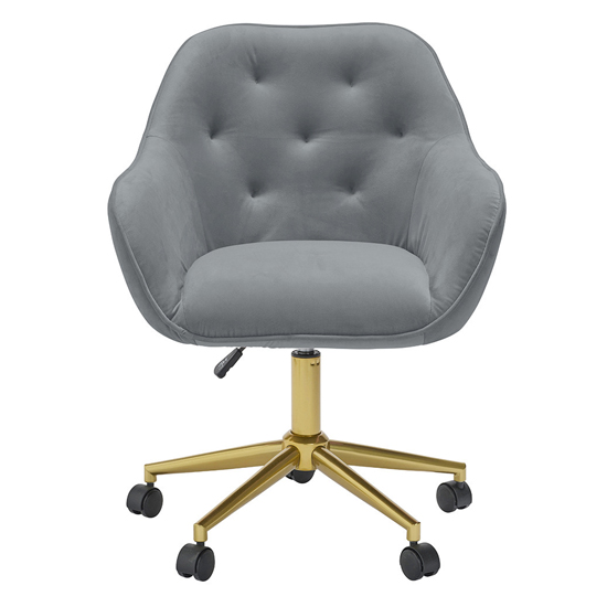 Dulwich Velvet Home And Office Chair In Grey_2
