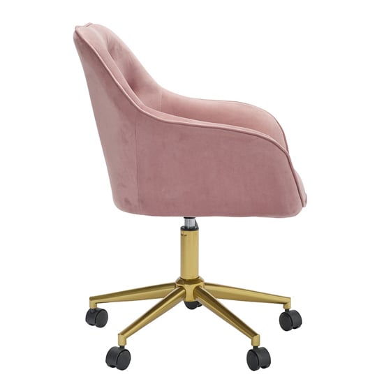 Dulwich Velvet Home And Office Chair In Pink_3
