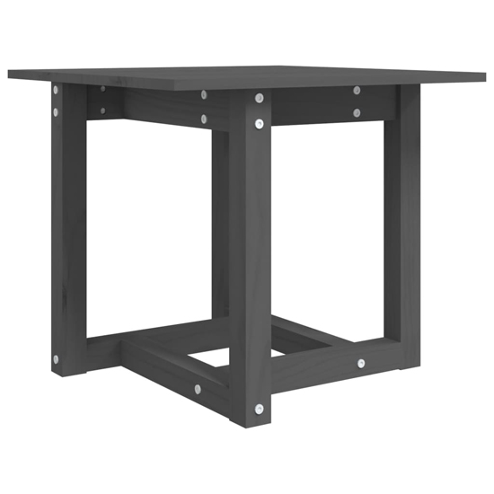 Delaney Square Pine Wood Coffee Table In Grey