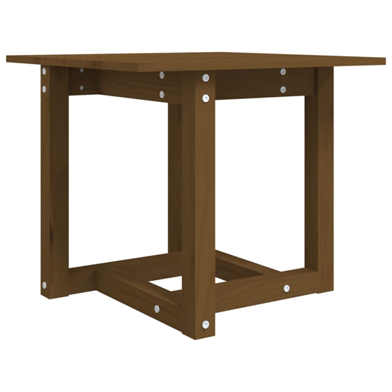 Delaney Square Pine Wood Coffee Table In Honey Brown