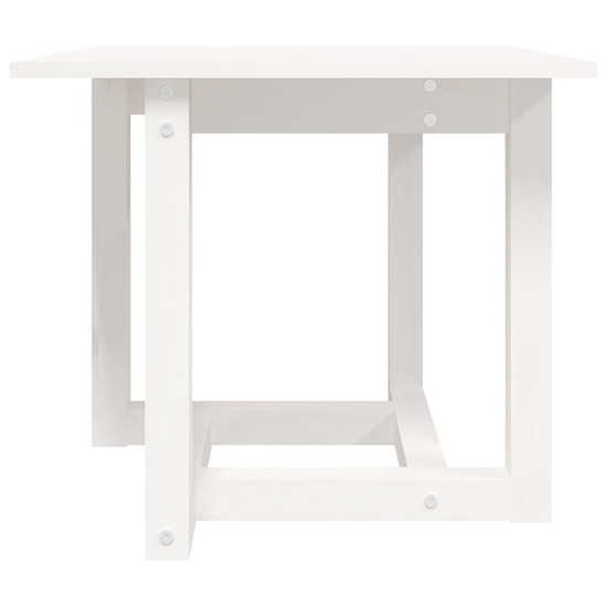 Delaney Square Pine Wood Coffee Table In White Furniture in Fashion