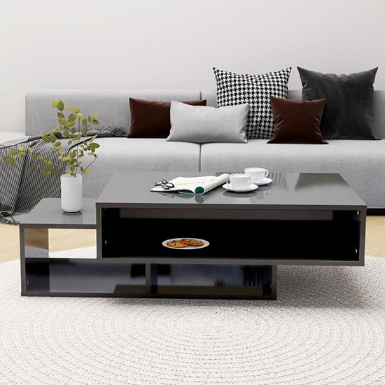 Delano High Gloss Coffee Table With 3 Shelves In Grey_2