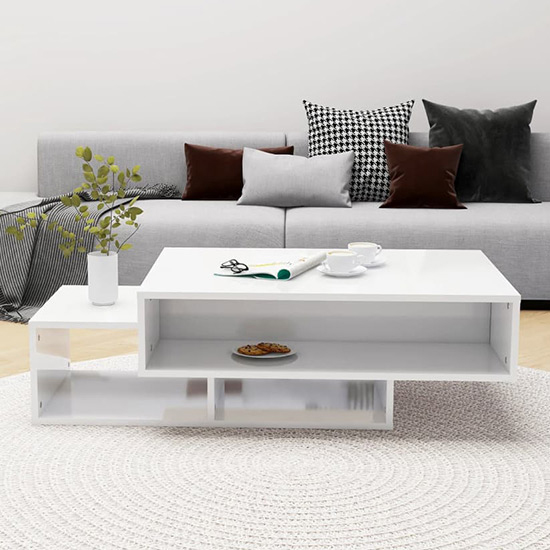 Delano High Gloss Coffee Table With 3 Shelves In White_2