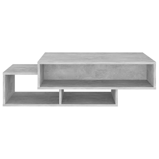 Delano Wooden Coffee Table With 3 Shelves In Concrete Effect