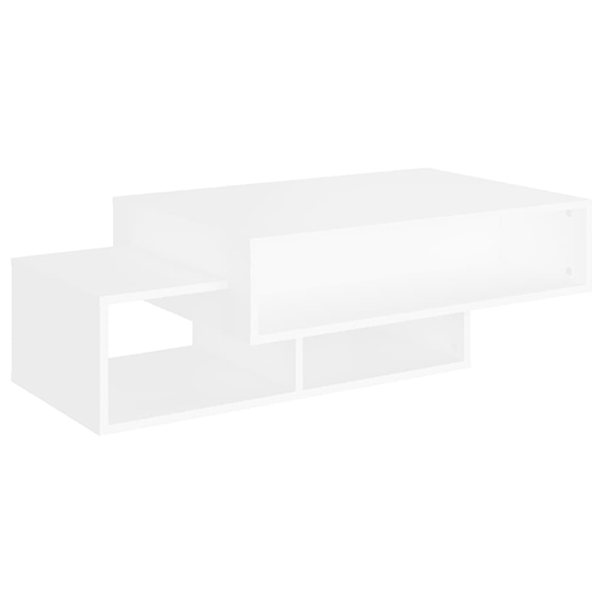Delano Wooden Coffee Table With 3 Shelves In White