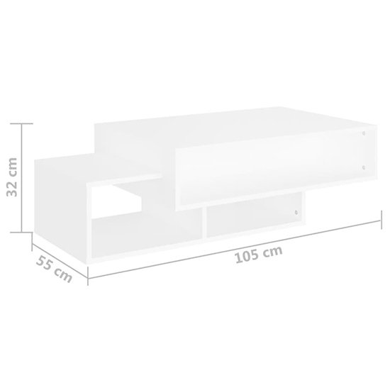 Delano Wooden Coffee Table With 3 Shelves In White_5