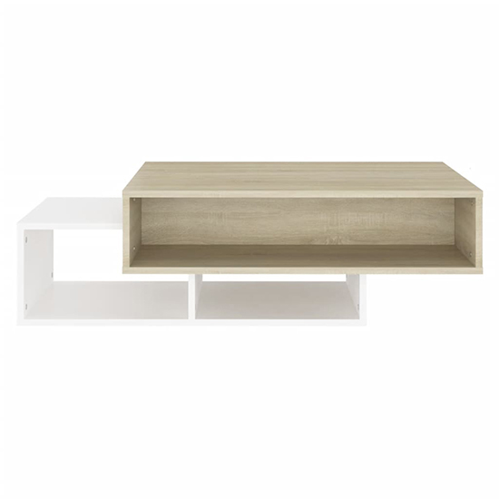 Delano Wooden Coffee Table With 3 Shelves In White Sonoma Oak_4