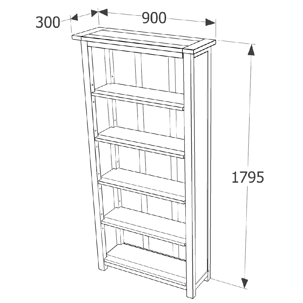 Delavan Wooden Bookcase With 5 Shelves In Oak And Black