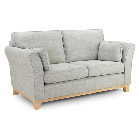Delft Fabric 2 Seater Sofa With Wooden Frame In Grey