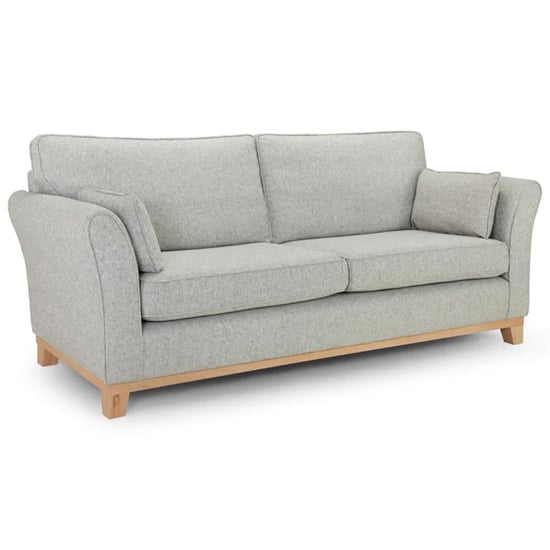 Delft Fabric 4 Seater Sofa With Wooden Frame In Grey