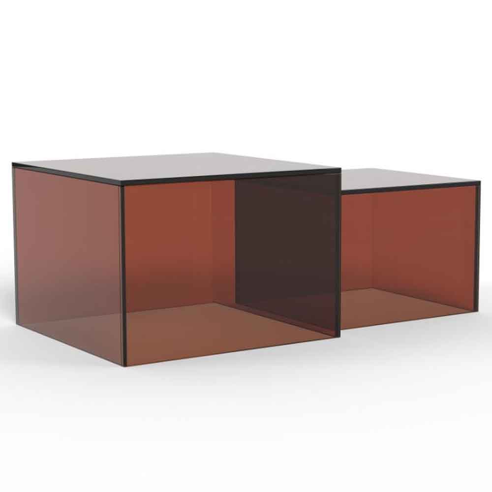 Delft Glass Nesting Coffee Tables - Brown