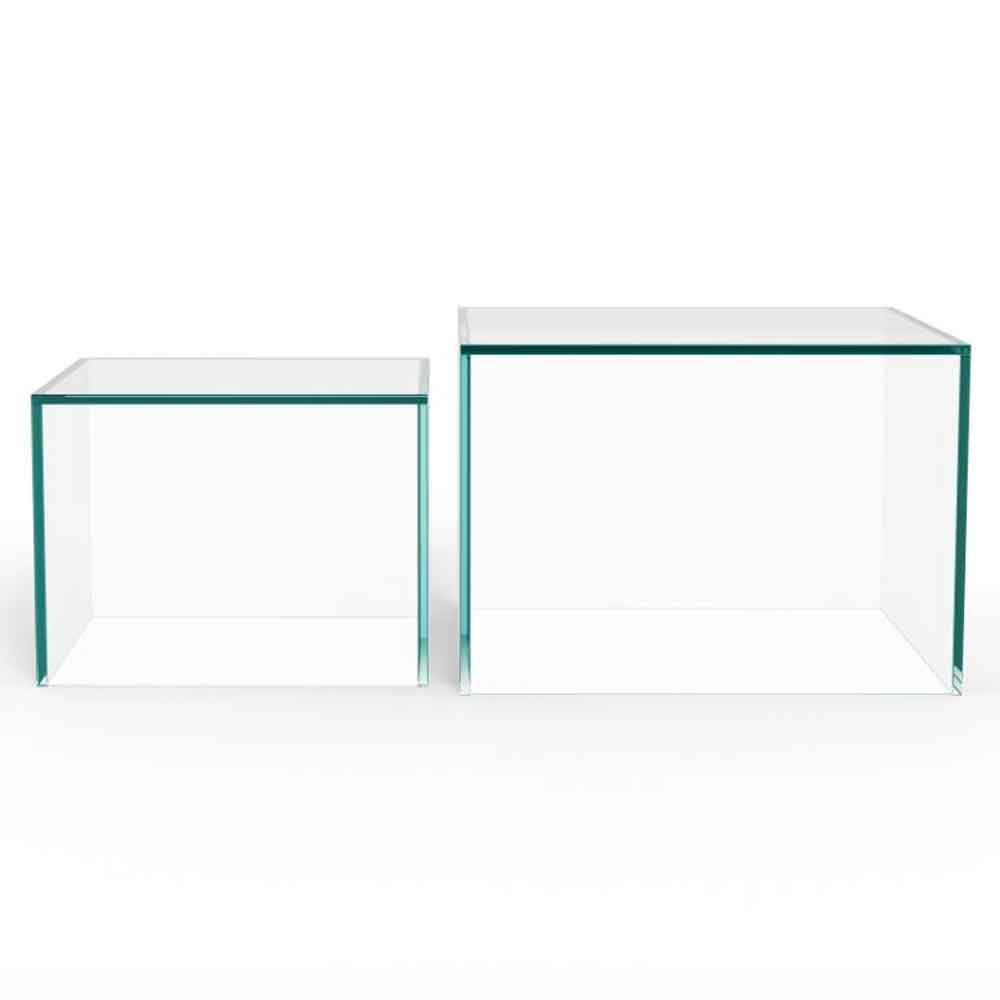 Delft Glass Nesting Coffee Tables - Clear