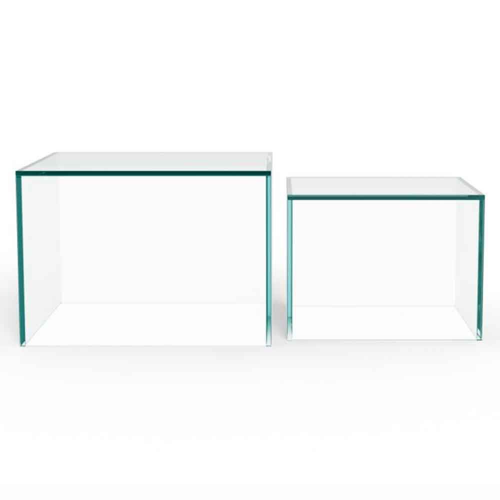 Delft Glass Nesting Coffee Tables - Clear
