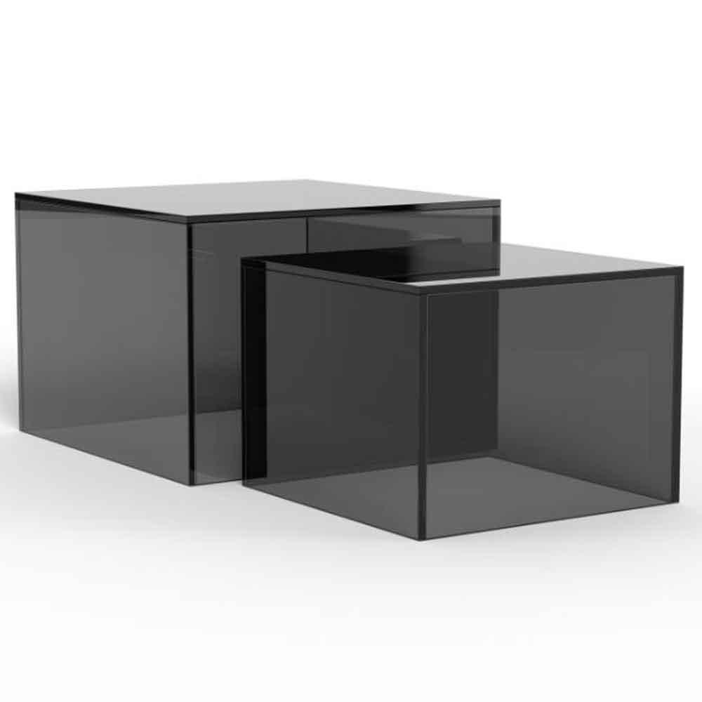 Delft Glass Nesting Coffee Tables - Smoked