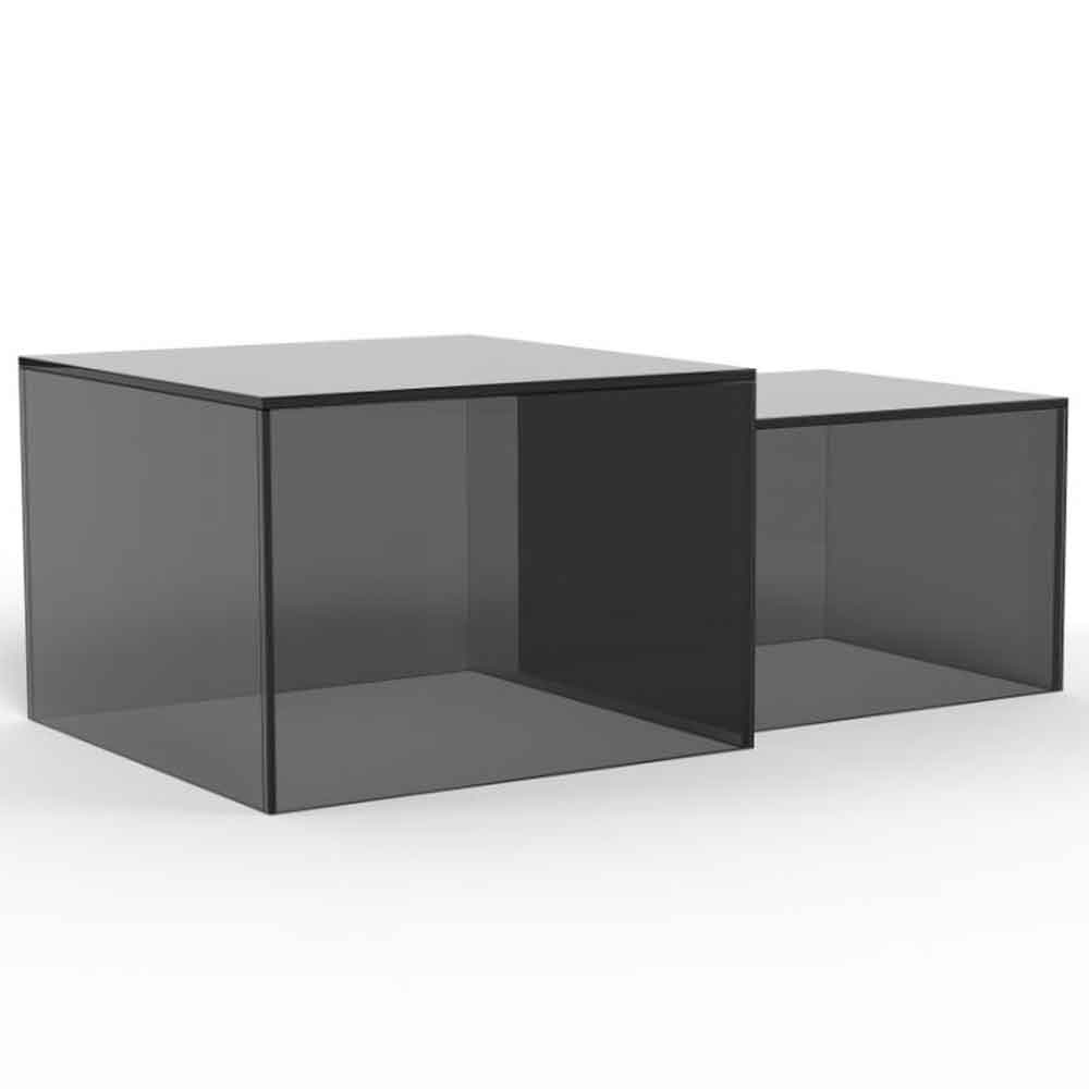 Delft Glass Nesting Coffee Tables - Smoked