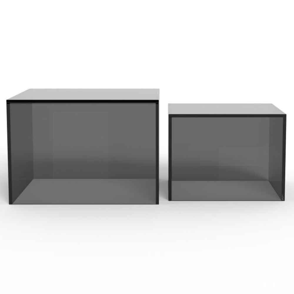 Delft Glass Nesting Coffee Tables - Smoked