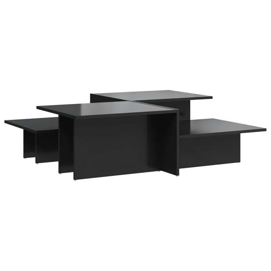 Delft High Gloss Set Of 2 Coffee Tables In Black