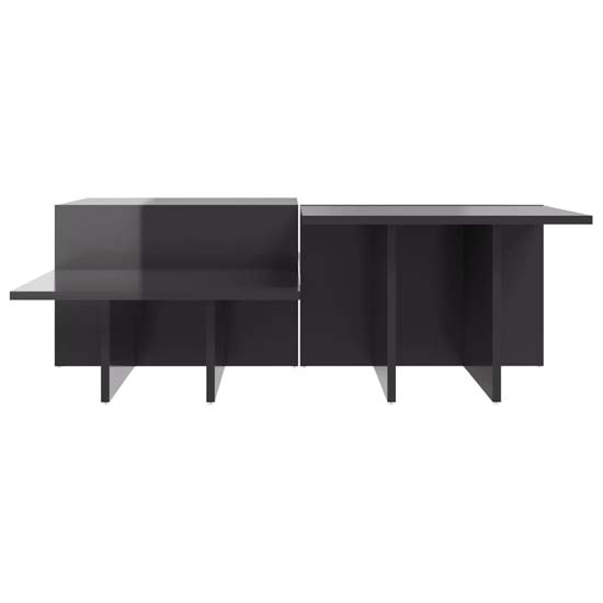 Delft High Gloss Set Of 2 Coffee Tables In Grey