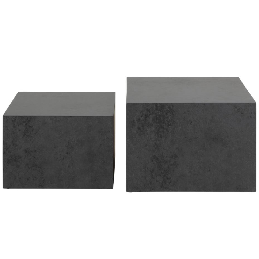 Delft Wooden Nesting Coffee Tables In Grey Black