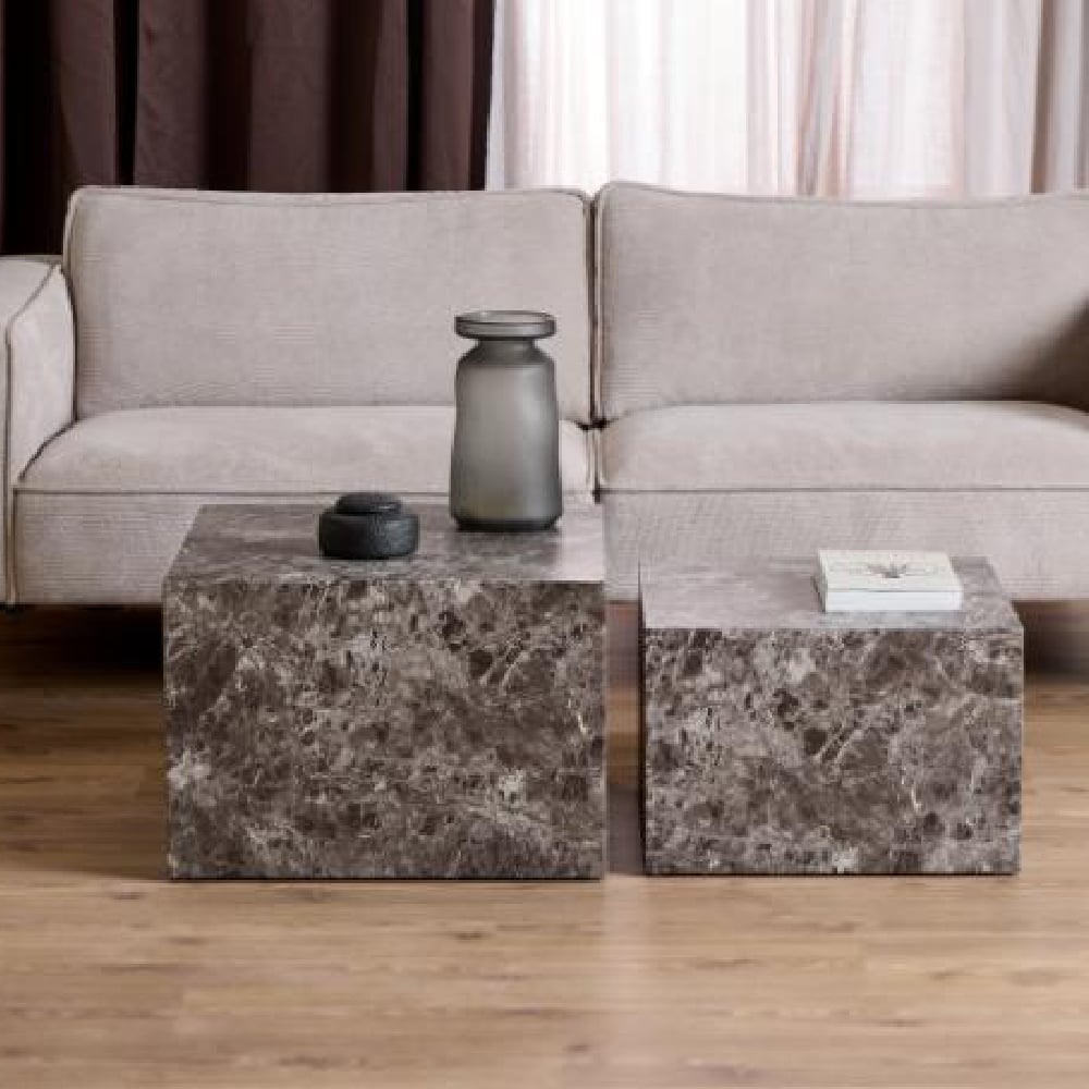 Product photograph of Delft Wooden Nesting Coffee Tables In Light Brown from Furniture in Fashion