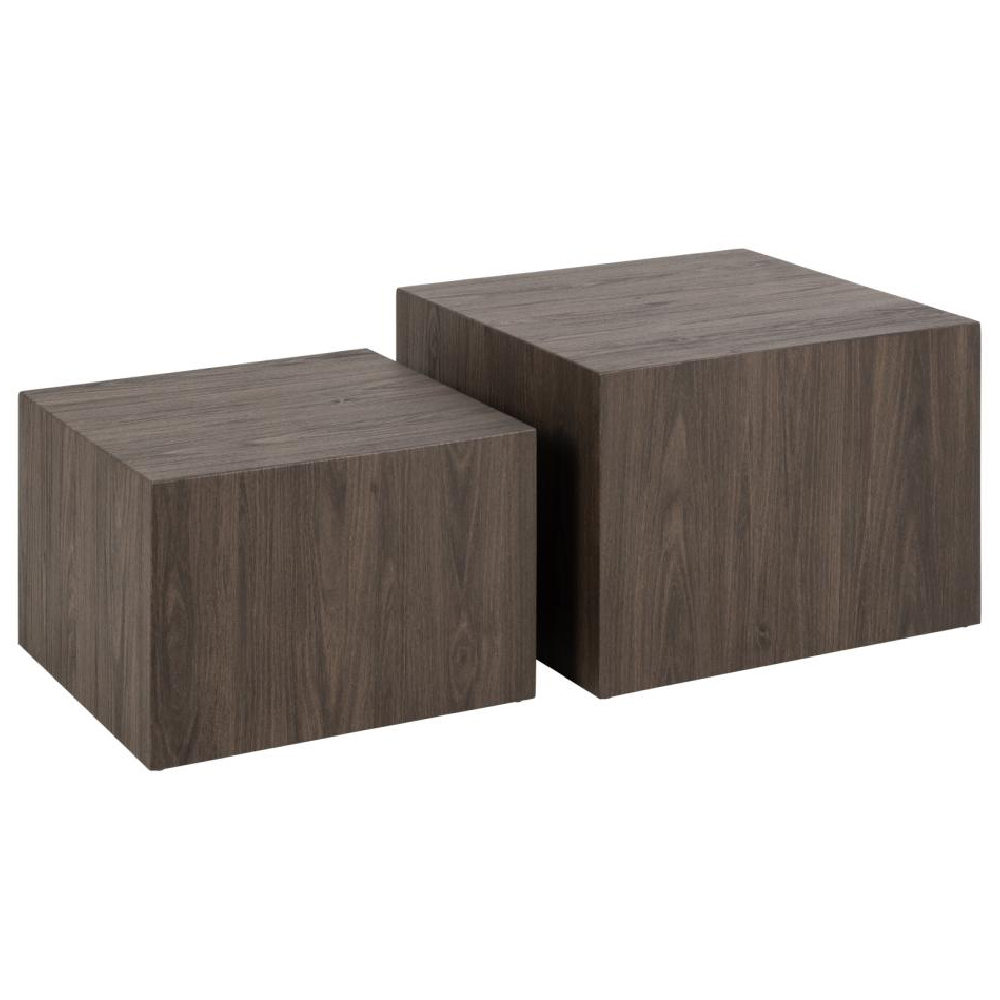 Delft Wooden Nesting Coffee Tables In Smoked Ash