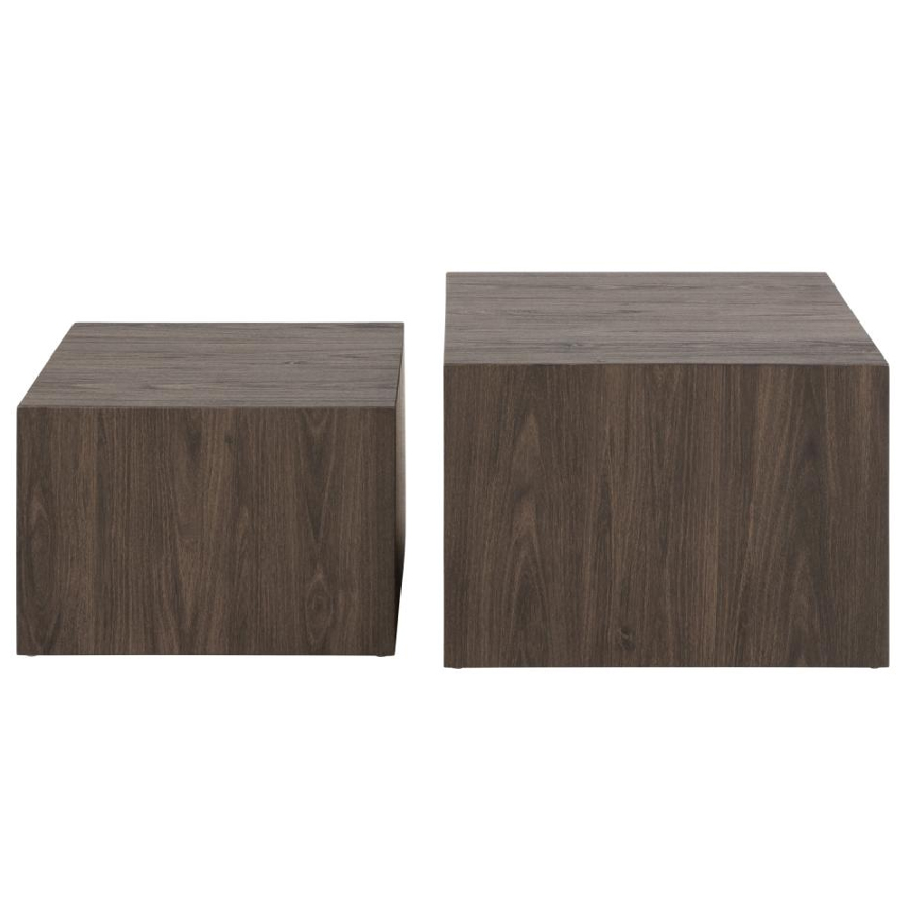 Delft Wooden Nesting Coffee Tables In Smoked Ash