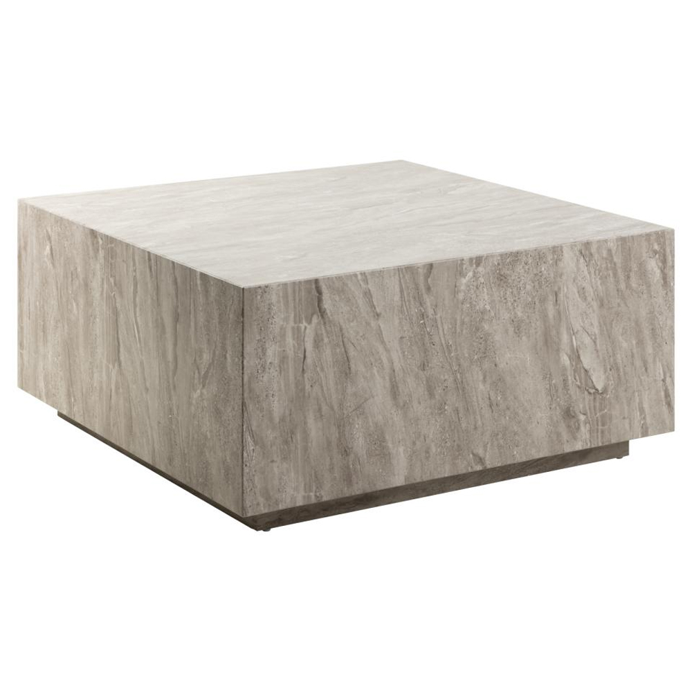 Delft Wooden Square Coffee Table In Grey Marble Effect