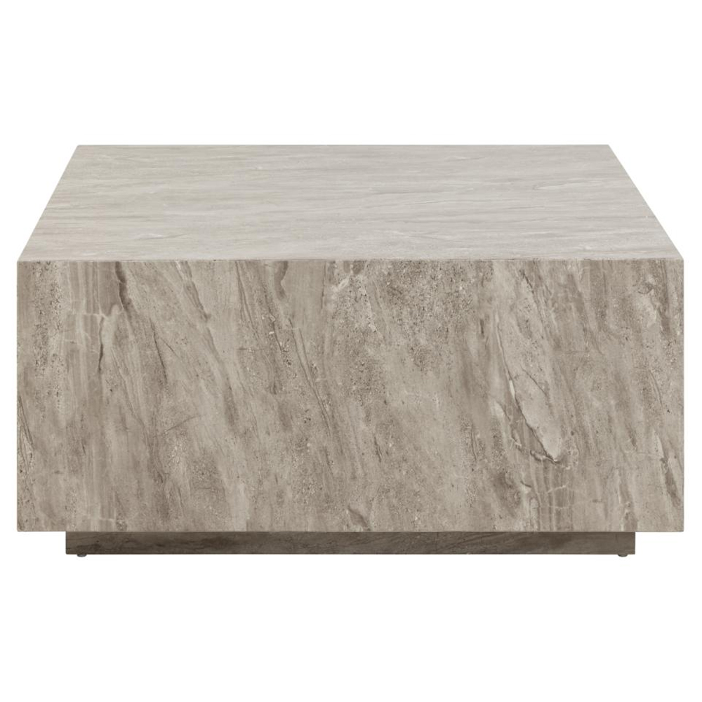 Delft Wooden Square Coffee Table In Grey Marble Effect