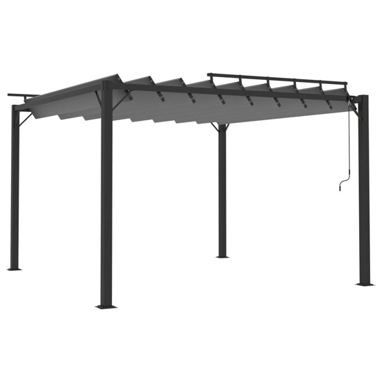 Delia Fabric 3m x 3m Gazebo With Louvered Roof In Anthracite