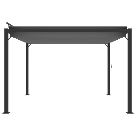 Delia Fabric 3m x 3m Gazebo With Louvered Roof In Anthracite