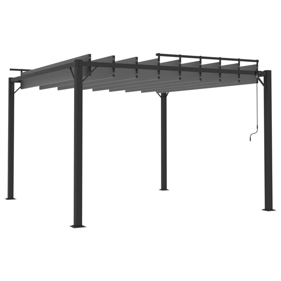 Delia Fabric 3m x 3m Gazebo With Louvered Roof In Anthracite