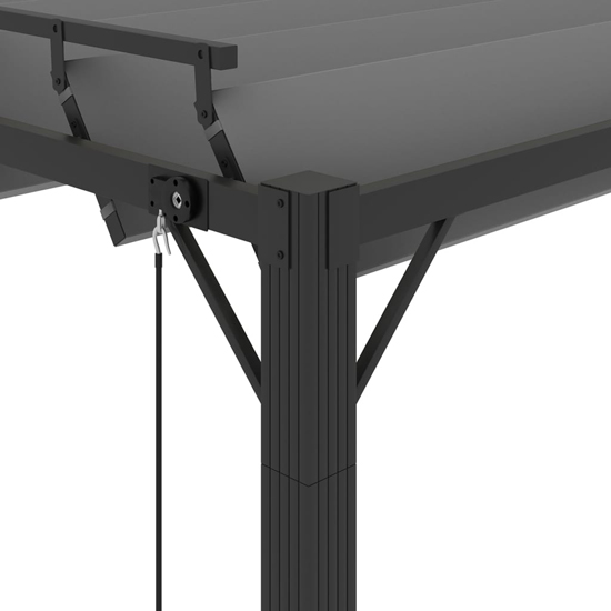 Delia Fabric 3m x 3m Gazebo With Louvered Roof In Anthracite