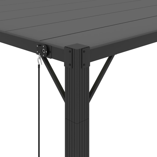 Delia Fabric 3m x 3m Gazebo With Louvered Roof In Anthracite