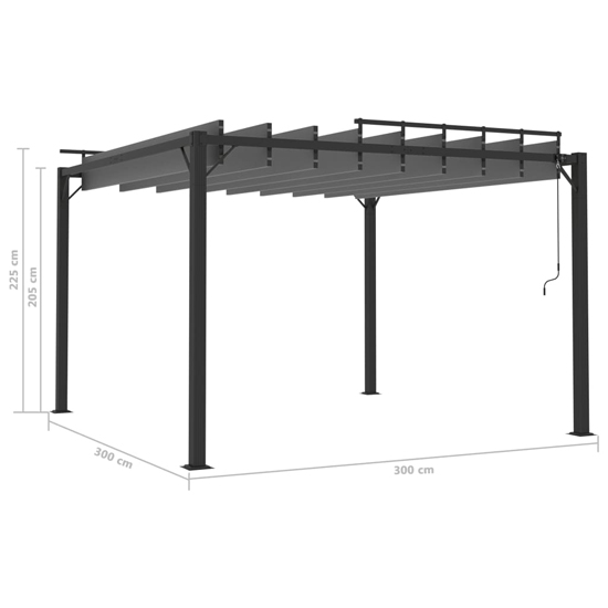 Delia Fabric 3m x 3m Gazebo With Louvered Roof In Anthracite