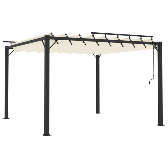 Delia Fabric 3m x 3m Gazebo With Louvered Roof In Cream