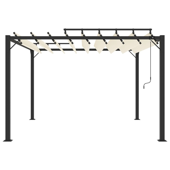 Delia Fabric 3m x 3m Gazebo With Louvered Roof In Cream